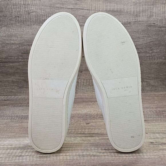 Jack Erwin Stanton Men's Size 8 White Pebble Leather Sneakers (10776) - Picture 7 of 9